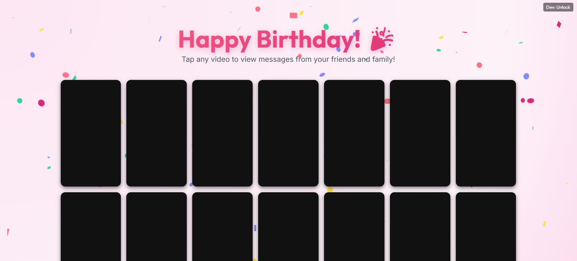 Birthday Video Microsite